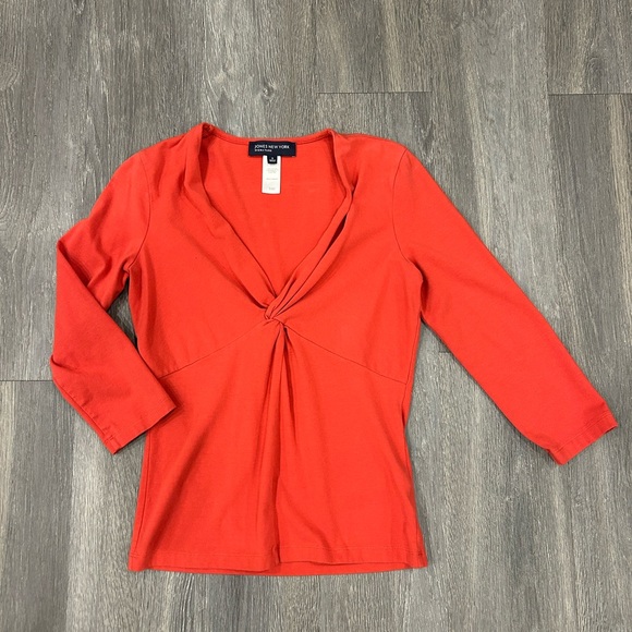 Jones New York Women's Vibrant Knot-Detail Blouse - Picture 1 of 2